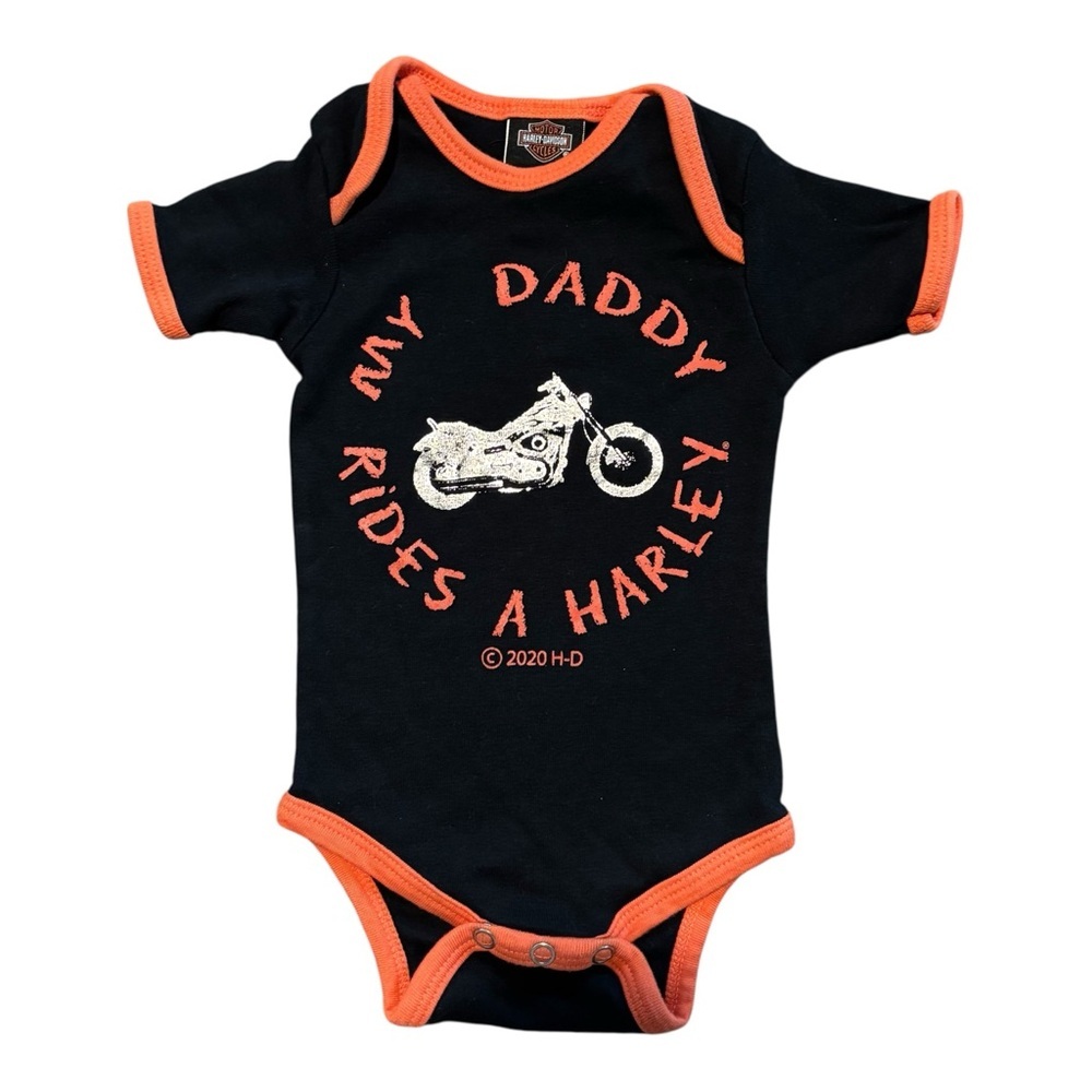 Harley-Davidson Baby Bodysuit Onsie “My Daddy Rides a Harley” Motorcycle 3/6mo